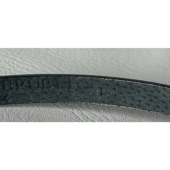 Banana Republic | Black Leather Belt | Size L 34-38 in | Silver Buckle | EUC - Picture 6 of 7